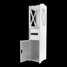 Bathroom Floors Cabinet with Paper Towel Drawer & Cupboard Storage Organizer Home Furnitures 80*20*18cm