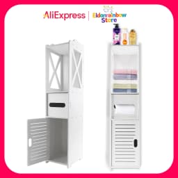 Bathroom Floors Cabinet with Paper Towel Drawer & Cupboard Storage Organizer Home Furnitures 80*20*18cm
