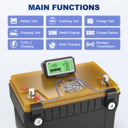 ANCEL BM200 PRO 12V Car Battery Capacity Tester Monitor LED Display SOH SOC Battery Health Waterproof Analyzer Auto Tester Tool