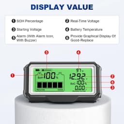 ANCEL BM200 PRO 12V Car Battery Capacity Tester Monitor LED Display SOH SOC Battery Health Waterproof Analyzer Auto Tester Tool
