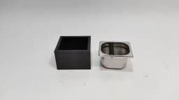 1500ml Coffee Knock Box with Detachable Stainless Steel Bin Noise-dampening Knocking Bar Espresso Coffee Grounds Container