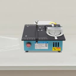 Mini Table Saw 0-90° Cutting Angle Adjustable Small Table Saw w/ 4 Blades 5000r/min Mini Table Saw for DIY Cutting 