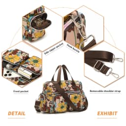 KONO Floral Light WOMEN'S handbag waterproof Large Multi Functional shoulder bag for Work Shopping Travel