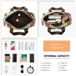 KONO Floral Light WOMEN'S handbag waterproof Large Multi Functional shoulder bag for Work Shopping Travel
