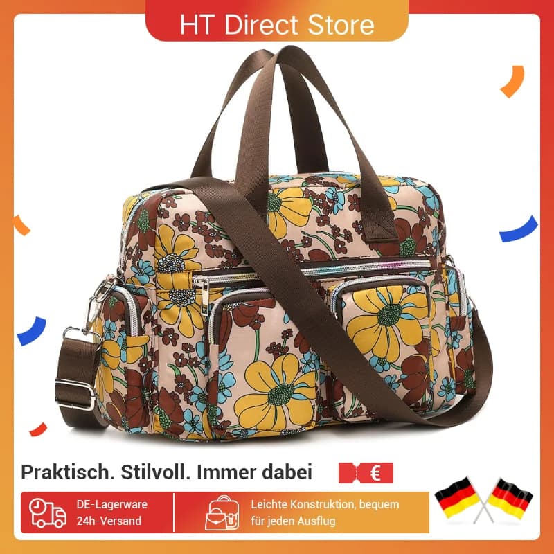 KONO Floral Light WOMEN'S handbag waterproof Large Multi Functional shoulder bag for Work Shopping Travel