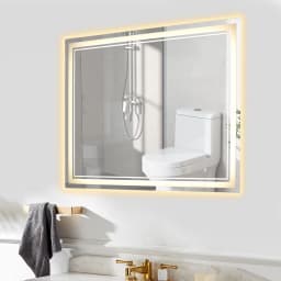 Vertical or Horizontal Mounting LED Bathroom Mirror with Touch Switch, 3000-4000-6000K Color Temperature, Stepless Dimming