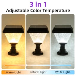 Timed Outdoor Solar Pillar Lights IP65 LED Garden Fence Light Remote Control Dimming RGB Post Lights Auto on/off Street Sunlight