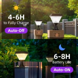 Timed Outdoor Solar Pillar Lights IP65 LED Garden Fence Light Remote Control Dimming RGB Post Lights Auto on/off Street Sunlight