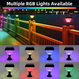 Timed Outdoor Solar Pillar Lights IP65 LED Garden Fence Light Remote Control Dimming RGB Post Lights Auto on/off Street Sunlight
