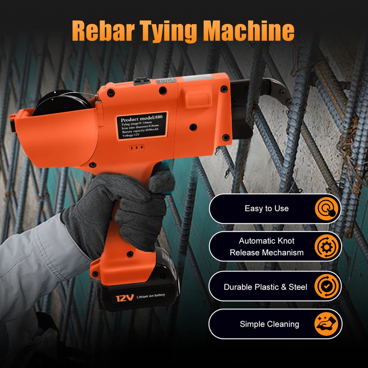 Automatic Handheld Rebar Tying Tool 8-34mm Rebar Tying Machine Reinforcing Steel Tying Machine Rebar Tying Machine