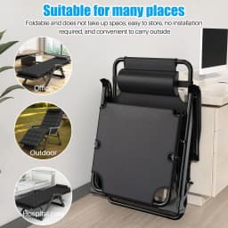Zero Gravity Chair Reclining Camping Lounge Chair W/Removable Cushion Reclining Patio Chairs Folding Recliner for Indoor Outdoor