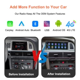 Bonroad 8.8 "CarPlay Android 14 Auto Radio For Audi A6 C6 4f 2005-2012 MMI 2G 3G Car Stereo Multimedia Player Screen Headunit