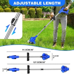 DayPlus 21V Metal Blade Cordless Strimmer Grass Trimmers With 10 Metal Blades 125mm Cutting Diameter for Lawn Garden