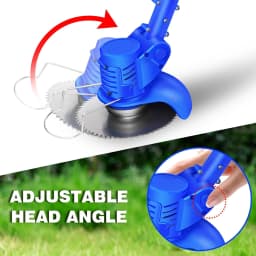 DayPlus 21V Metal Blade Cordless Strimmer Grass Trimmers With 10 Metal Blades 125mm Cutting Diameter for Lawn Garden