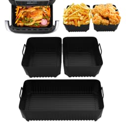 (No Machine) 3Pcs Air Fryer Liners Silicone Pad Tray for Ninja Flex Drawer AF500UK, 5.2L + 10.4L, Kitchen Air Fryer Accessories