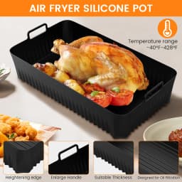 (No Machine) 3Pcs Air Fryer Liners Silicone Pad Tray for Ninja Flex Drawer AF500UK, 5.2L + 10.4L, Kitchen Air Fryer Accessories