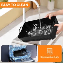 (No Machine) 3Pcs Air Fryer Liners Silicone Pad Tray for Ninja Flex Drawer AF500UK, 5.2L + 10.4L, Kitchen Air Fryer Accessories