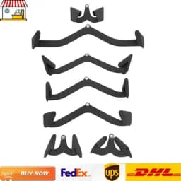 7PCS Home Gym Fitness Rowing V-Bar| Pull Down Bar for Cable Machine Attachments| Biceps Triceps Back Blaster Hand Grips