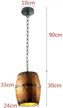 Industrial Retro Wooden Wine Barrel Pendant Light Lamp Ceiling Lamp Pendant Light E26 Ceiling Pendant Light(Bulb Not Included)