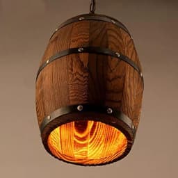 Industrial Retro Wooden Wine Barrel Pendant Light Lamp Ceiling Lamp Pendant Light E26 Ceiling Pendant Light(Bulb Not Included)