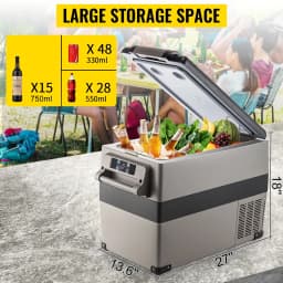 VEVOR 45L Car Refrigerator Mini Fridge Freezer Portable Compressor Cooler with LED Display for Camping Vehicle Car Truck RV Boat