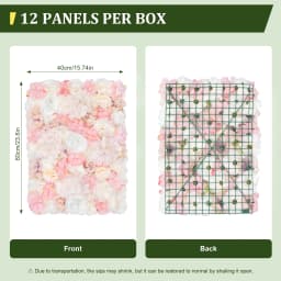 12 PCS Artificial Flower Wall Panels,Flower Wall Mat Silk Flower Panels for Outdoor Garden Backyard Fence Fence Privacy Screen