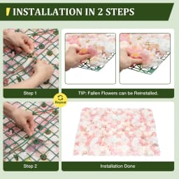 12 PCS Artificial Flower Wall Panels,Flower Wall Mat Silk Flower Panels for Outdoor Garden Backyard Fence Fence Privacy Screen