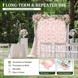 12 PCS Artificial Flower Wall Panels,Flower Wall Mat Silk Flower Panels for Outdoor Garden Backyard Fence Fence Privacy Screen