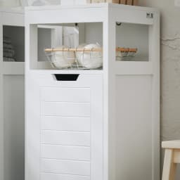 SoBuy BZR122-W laundry wardrobe with fold-out laundry bag laundry chest laundry collector laundry basket bathroom wardrobe BHT approx. 30x90x30