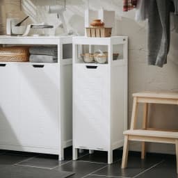 SoBuy BZR122-W laundry wardrobe with fold-out laundry bag laundry chest laundry collector laundry basket bathroom wardrobe BHT approx. 30x90x30