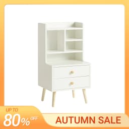 SoBuy FBT100-W 2 Drawer Open Compartments Bedside Table Sofa table side table table Phone table Night Cabinet chest of drawers