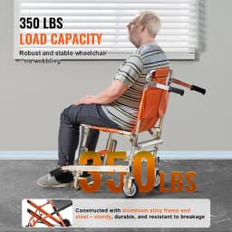 SucceBuy 350lbs EMS Stair Climbing Chair Foldable Stair Wheelchair Ambulance Firefighter Evacuation Use for Elderly Disabled