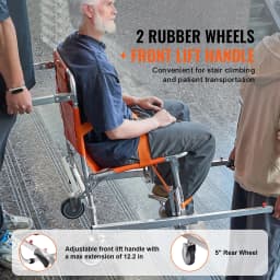 SucceBuy 350lbs EMS Stair Climbing Chair Foldable Stair Wheelchair Ambulance Firefighter Evacuation Use for Elderly Disabled