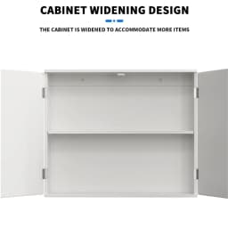 White Bathroom cabinet Bathroom wall cabinet Kitchen storage cabinet with double doors and adjustable shelves White