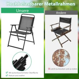 Set of 4 Garden chairs Folding chairs with Armrests, Balcony chairs with breathable fabric patio chairs for balcony garden