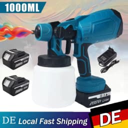 1000ML Electric Spray Gun HVLP Paint Sprayer Auto Steel Coating Airbrush Home Cordless Paint Sprayer For Makita 18V Battery Pin