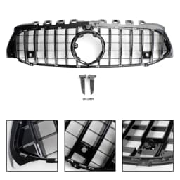 GT Style Front Bumper Grille Fit for Mercedes Benz A-Class W177 2019-2023 Black