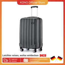 Kono Lightweight ABS Hardshell Trolley Case with 4 Rolls and Combination Lock, hand luggage Size (3 sizes available)