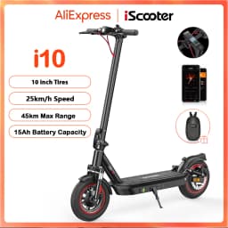 Electric Scooter i10 battery 15 Ah inflatable tires 10 inch range 45 km maximum speed 25 km/h mobile app compatible