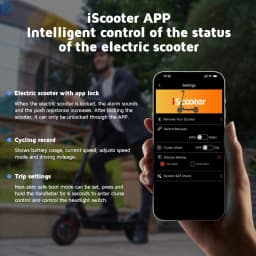 Electric Scooter i10 battery 15 Ah inflatable tires 10 inch range 45 km maximum speed 25 km/h mobile app compatible