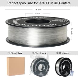 PLA Filament for 3D Printer 1.75mm Dimensional Accuracy +/- 0.03mm 1kg 3D Printing Material Spool (2.2 lbs)