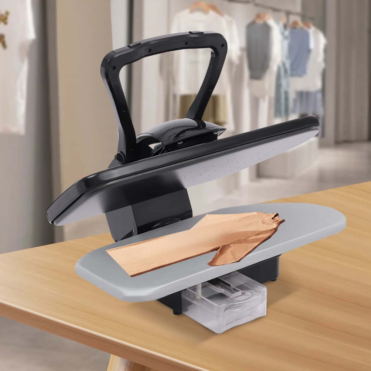 1600W Large Steam Iron Press 68cm with LED Touch Screen Digital Steam Press with Multiple Fabric Settings w/Removable Water Tank