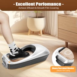 Automatic Shoe Film Machine Kit Shoe Cover Dispenser with 1 Roll Films Disposable Home Shoe Film Machine