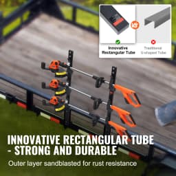SucceBuy 3 Position Weed Trimmer Rack Vertical/Wall Mounted Weeding Bracket with Hook Can Be Locked for Open Landscape Trailers