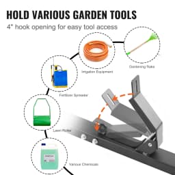 SucceBuy 3 Position Weed Trimmer Rack Vertical/Wall Mounted Weeding Bracket with Hook Can Be Locked for Open Landscape Trailers