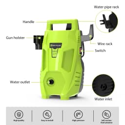 DayPlus Hochdruckreiniger, elektrischer Waschpistole 200Bar/3000PSI-3000W Strahlwasserreiniger für Terrassen, Autos, Garten