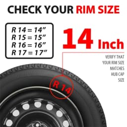 14in Umbrella Style Hubcaps Universal Fit Wheel Covers for Cars Set of 4 Fits Steel Wheel Cover Replacement Hubcap for R14 Tire