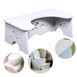 47x27.5x17.5cm White Toilet Aid Stool MDF Toilet Chair Easy to Assemble for ANY Standard Toilet or Bathroom