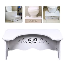 47x27.5x17.5cm White Toilet Aid Stool MDF Toilet Chair Easy to Assemble for ANY Standard Toilet or Bathroom