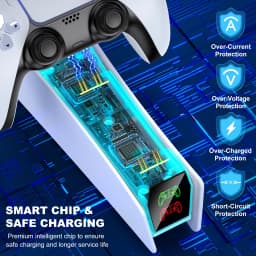 DinoFire Dual Fast Charger for PS5 Wireless Controller Stand for Sony PlayStation 5 Gamepad DualSense Controller Charging Base